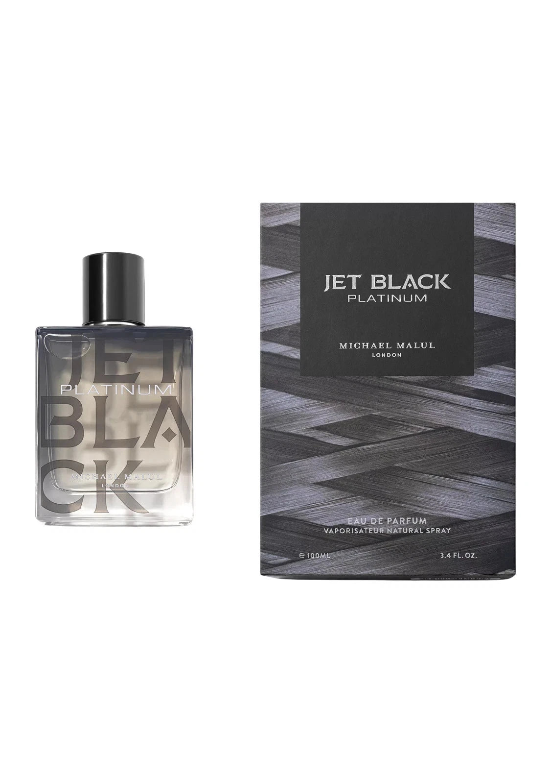 Michael Malul Jet Black Platinum 3.4 oz Eau de Parfum for Men - 100ml